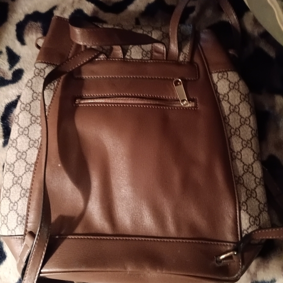 Large Tan Horsebit backpack - Picture 3 of 3